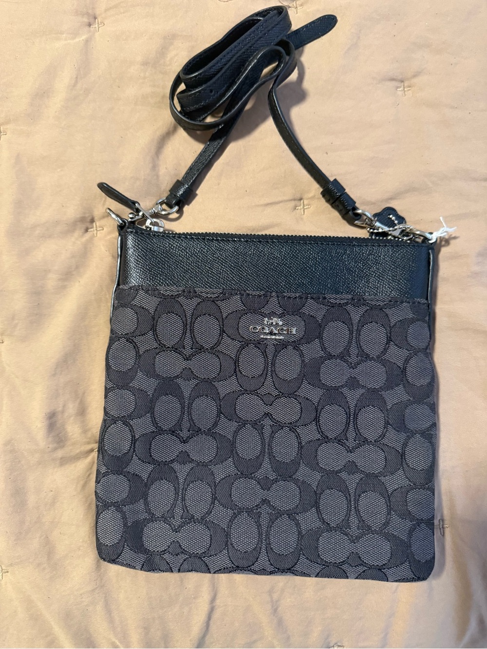 Coach Black Signature Crossbody Pouch